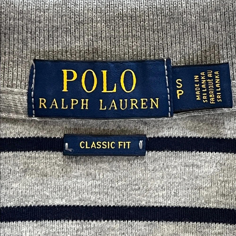 Polo Ralph Lauren Classic Fit Grey w/Navy Stripes S/S Soft Shirt Men's Small